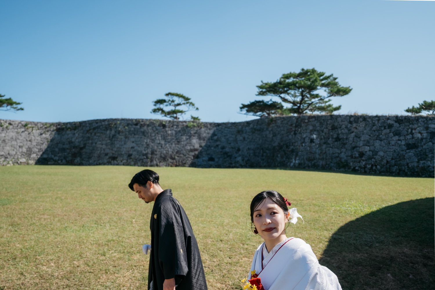 和装にて座喜味城趾